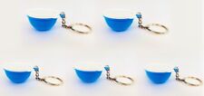 Tupperware Miniature Thatsa Bowl Keychain Blue White Lid  Set of 5 New picture