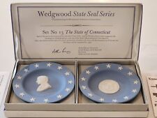 Vintage Wedgwood Blue Jasperware State Seal Series The State Of Connecticut  picture