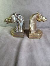 Vintage Pair of Brass Horse Head Bookends 6