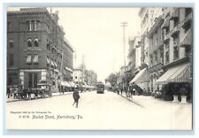 c1905 Market Street View Trolley Harrisburg Pennsylvania PA Rotograph Postcard picture