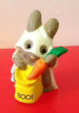 1989 HALLMARK HALLOWEEN MERRY MINIATURE BUNNY IN GHOST COSTUME #QFM1565  picture