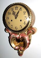 Antique Style Cartel Wall Clock Pink & Gilt Decorative Finish Shabby Chic picture