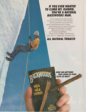 1983 Backwoods Wild n Mild Smokes Cimbing Mt Ranie Vintage Cigarette Print Ad VG picture