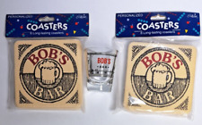 13pcs “Bob’s Bar” Bar Set – Vintage Coasters & Shot Glass picture