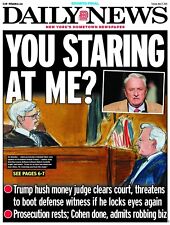 YOU STARING AT ME? DONALD TRUMP ON TRIAL NY DAILY NEWS 5/21 2024 picture