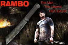 Rambo IV Machete Knife with Leather Sheath Handmade Rambo Movie Knife Hunting picture