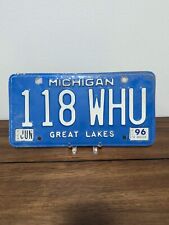 1996  Michigan License Plate Great Lakes Blue # 118WHU picture
