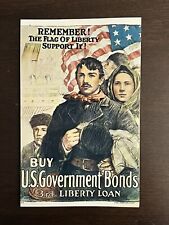 Remember The Flag Patriotic Postcard Buy US Government Bonds 3rd Liberty Loan picture