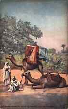 Native life in India Khyber Pass Afghan Women Camels c1910 Vintage Postcard picture