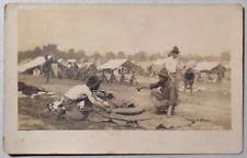 WW1 American US Army Soldiers at Camp Real Photo Postcard RPPC 5201 picture