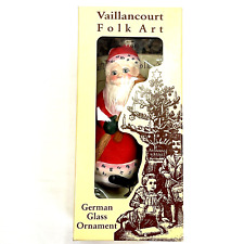 Vintage Vaillancourt Folk Art Santa With Box #1448/1550 picture