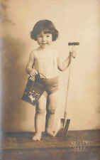 Postcard RPPC Toddler Pail and Bucket Stauts Waco Photography picture