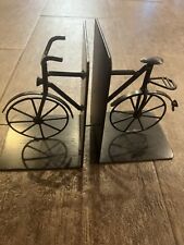 Vintage Style Bicycle Bike Bookends Black Metal 7” Home Office Library Decor picture