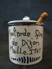 Vintage French Mustard Pot Jar  Dijon Maille 1747 1790 France With Spoon picture