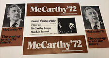 Vtg 1972 McCarthy Boston Brochures, bumper stickers picture