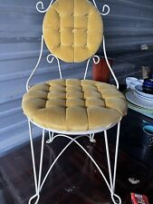 Vintage 1950s Yellow Ipholstered Vanity Boudoir Chair By Teena picture