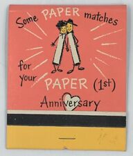Vintage Giant Match Book Hallmark Paper 1st Anniversary w/Paper Matches Full picture