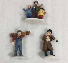 Holiday Time Christmas Village Figurine Lot Fiddler Carpenter Family  O’Well picture