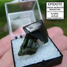 gemmy EPIDOTE CRYSTAL GREEN MONSTER MOUNTAIN ALASKA  PERKY box  #11384 picture