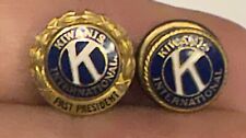 2 Kiwanis International Screw Back Pins. 1 Is 14k Gold picture