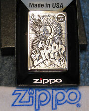 ZIPPO  EMBLEM Lighter  DRAGON Flame 48902 New PEWTER Sealed MINT IN BOX picture