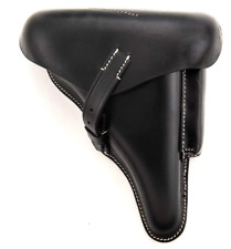German WWII 08 Luger Black Leather Hardshell Holster  picture