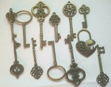 CraftbuddyUS 12Pcs Assorted Antique Vintage Bronze Pendants Key Collectibles,DIY picture