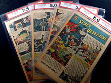Space Detective #1 lot of 4 CPA graded Single Pages Complete Story Wood Art picture