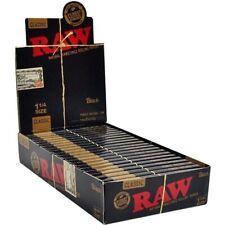 AUTHENTC  RAW black  1.25 ROLLING PAPERS 24x  1  1/4  full box picture