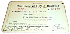 1920 BALTIMORE & OHIO RAILROAD EMPLOYEE PASS #62150 picture