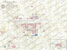 Opelika, Alabama 1909 Map Antique Historic Vintage Copy 30x40