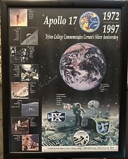 Framed Apollo 17 Triton College Commemorate Gene Cernan Silver Ann Signed Poster picture