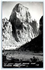 c1940's The Great White Throne Zion National Park Utah UT RPPC Photo Postcard picture
