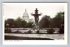 Washington D.C. Bartholdi Fountain, Capitol Building, Vintage Souvenir Postcard picture