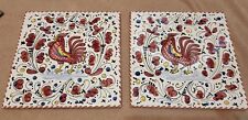 2 Deruta Italy Orvieto Red Tiles 8 x 8  tiles made in Italy picture
