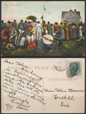 1911 Canada ~ Lethbridge, Alberta ~ The Sioux Dance ~ Antique Duplex Postcard picture