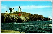 FAMOUS NUBBLE LIGHTHOUSE YORK BEACH MAINE POSTED IN 1959 POSTCARD picture