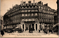 Vtg 1910 Great Hotel of the Louvre Place of French Theatre Paris France Postcard picture