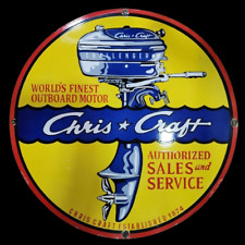 CHRIS CRAFT PORCELAIN ENAMEL SIGN 30X30INCHES DOUBLE SIDED picture