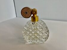 Marcel Franck Atomizer Perfume Bottle Clear Glass Gold Tone Metal France Vintage picture