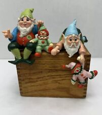 Enesco Christmas Playful Elf Shelf Sitters Vintage 1987 picture