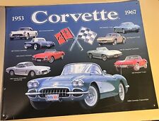 Corvette Collage Through The Years 1953-1967 Metal Wall Sign Crystal Art 15