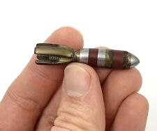 Vintage WWII WW2 Miniature Trench Art 2 Piece Artillery Shell Trinket 1.75” picture