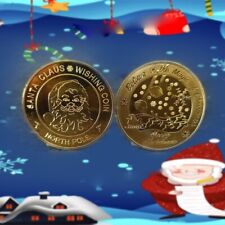 10 Pcs New Merry Christmas Happy New Year Santa Claus Round Commemorative  Coins picture