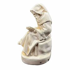 Sculpture Michael Pascal Reading Monk White Plaster Over Chalk Vintage Detailed picture