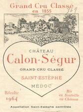 1960s Chateau Calon-Segur French Wine Label St Estephe France Original A465 picture