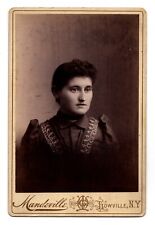 C. 1890s CABINET CARD MANDEVILLE GORGEOUS YOUNG LADY IN DRESS LOWVILLE NEW YORK picture