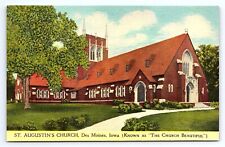 Postcard St. Augustin's Church Des Moines Iowa 