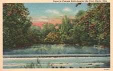 Elyria, Ohio, OH, Cascade Park showing the Ford, Linen Vintage Postcard e4342 picture