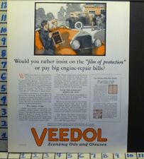 1924 VEEDOL FORZOL OIL AUTO CAR FORD CHICAGO GREASE GARAGE VINTAGE AD M10 picture